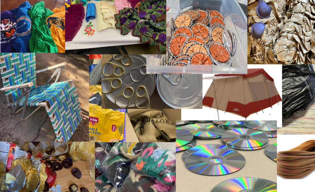 Materials collected for the Trashion Refashion Show